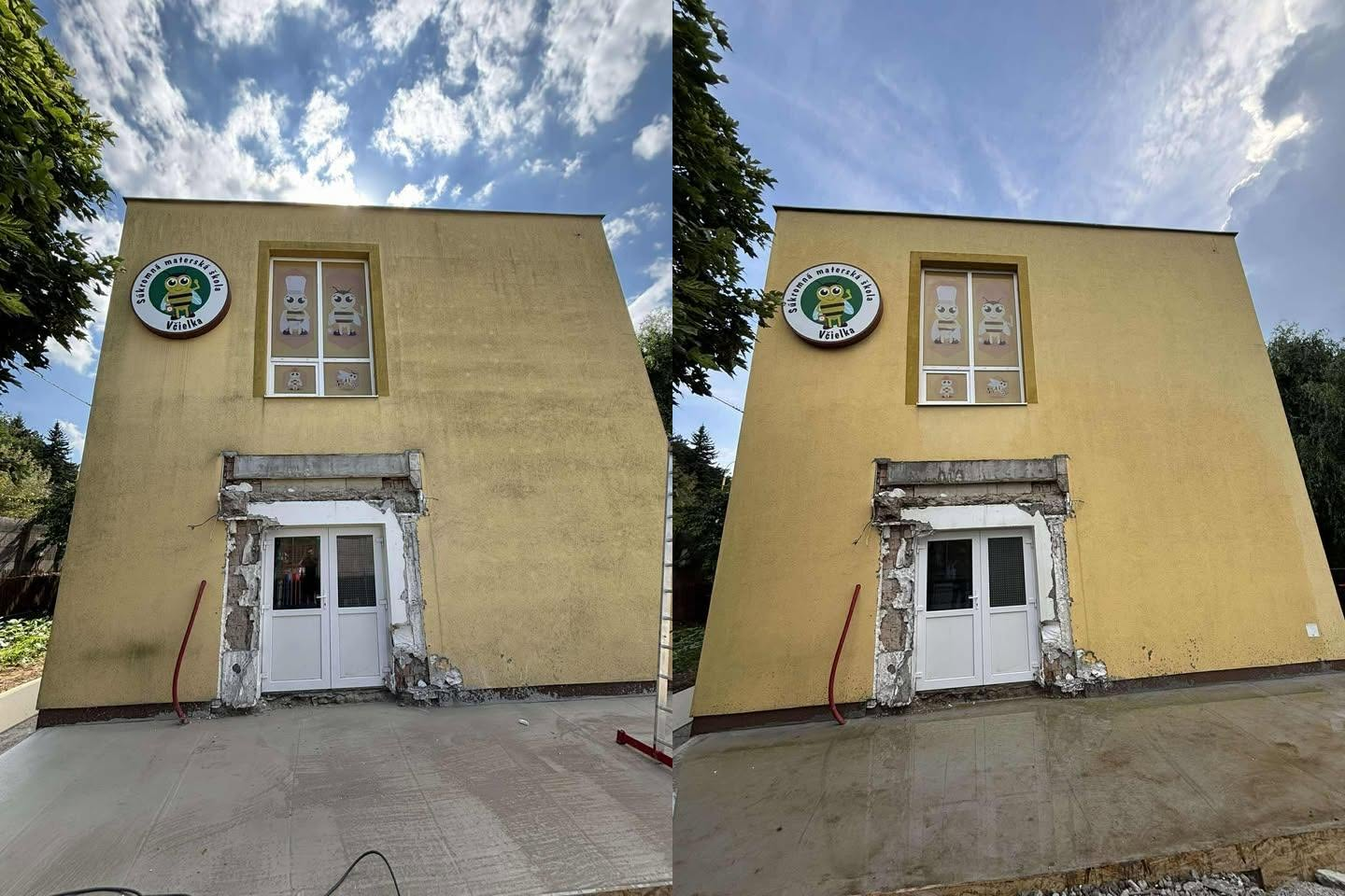 Čistenie fasády – pred a po